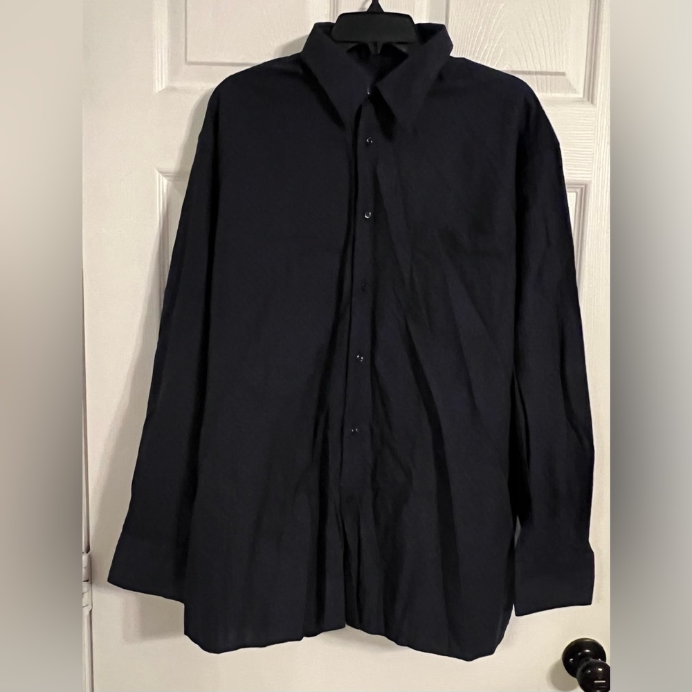 RISCATTO Men’s Xxl Long Sleeve Button Up Dark Blue Shirt